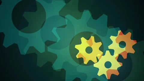 Rotating gears meshing together seamless loop motion background Stock Footage 344972185