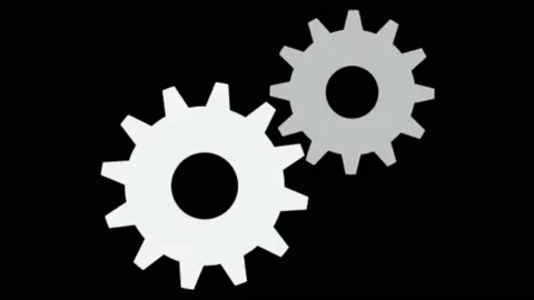 Rotating gears motion graphics with night background Stock Footage 134155236