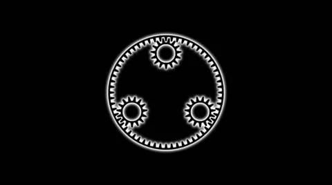 Rotating gears in seamless loop T-11d Stock Footage 42426350