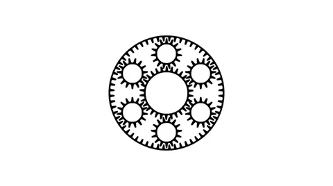 Rotating gears in seamless loop T-24c Stock Footage 42440356