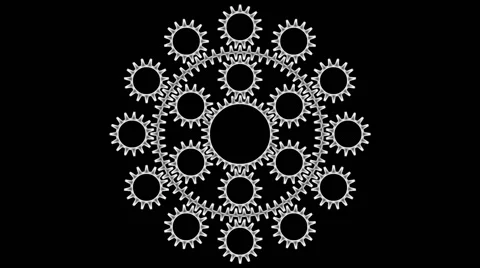 Rotating gears in seamless loop T-34b Stock Footage 42447548