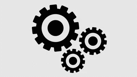 Rotating gears on transparent background with alpha channel. Stock Footage 154739539
