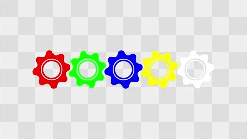 Rotating gears on transparent background with alpha channel. Stock Footage 305243207