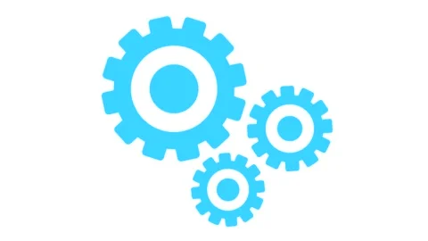 Rotating gears on a white background. Flat animation with alpha channel Stock Footage 143769643