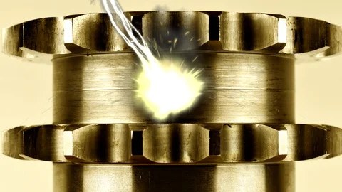Rotating Gearwheel Flash Stock Footage 94170209