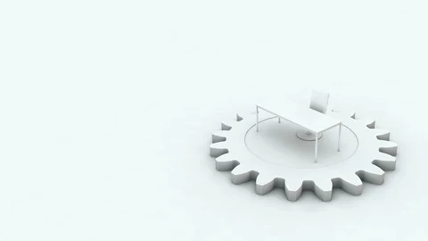 Rotating Gearwheel with a single  Office Workplace Stock Footage 102303892