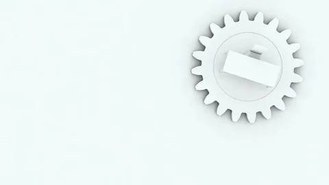 Rotating Gearwheel with a single  Office Workplace Stock Footage 125711323