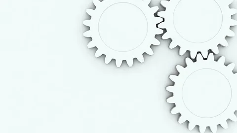 Rotating Gearwheels on white Stock Footage 125711344