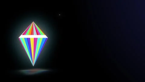 Rotating Gem-like Prism with Stars. Loopable Animation with Logo Space Vídeos de archivo 310550199