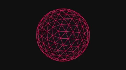 Rotating Geodesic Sphere Chroma Key Green Screen Seamless Video Loop Stock Footage 341721819