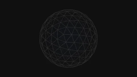 Rotating Geodesic Sphere Chroma Key Green Screen Seamless Video Loop Stock Footage 341725100