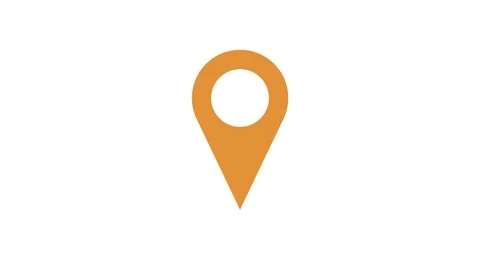 Rotating geolocation icon. Yellow sign. Infographic marker of logistics map Stock Footage 106619920