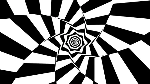 Rotating geometric black and white background loop Stock Footage 116789716