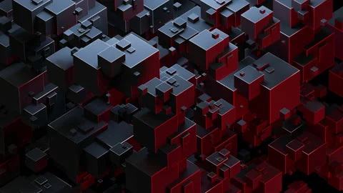 Rotating geometric cubes. Transforming figures Stock Footage 140343625