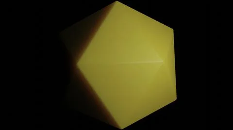 Rotating geometric polygon. Design. 3D model of geometric cube with six faces Illustrazione stock