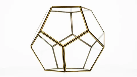 Rotating geometric shape. Abstract glass dodecagon spinning. Stock Footage 96536826