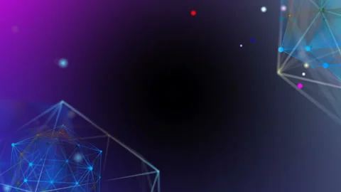 Rotating geometric shapes. Place for text. Business fantasy background. Seamless Video stock 90897456