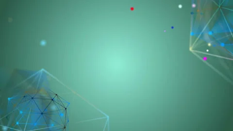 Rotating geometric shapes. Place for text. Green background. Business fantasy Stock Footage 90897626