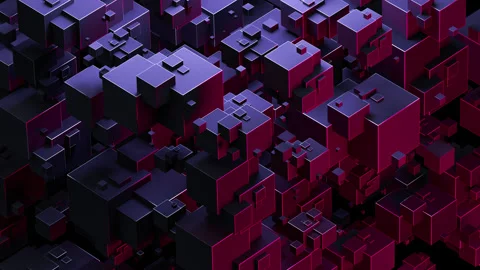 Rotating geometric shapes. Transforming blocks Stock Footage 145313674