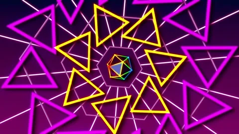 Rotating geometry strobe neon lights vj loop background Stock Footage 263821562