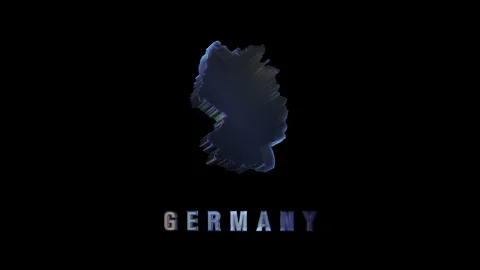 Rotating germany map hologram on black background Stock Footage 313389939
