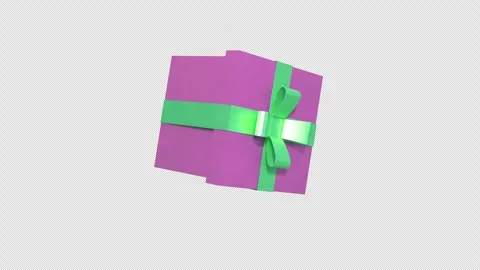 Rotating Gift Box. 3D gift box animation on a Alpha Channel. Valentine's Day, Ho Stock Footage 258291855