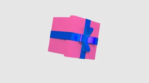 Rotating Gift Box. 3D gift box animation on a Alpha Channel. Valentine's Day, Ho Stock Footage 258293281
