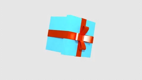 Rotating Gift Box. 3D gift box animation on a Alpha Channel. Valentine's Day, Ho Stock Footage 258294303