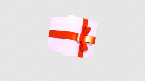 Rotating Gift Box. 3D gift box animation on a Alpha Channel. Valentine's Day, Ho Stock Footage 258303279