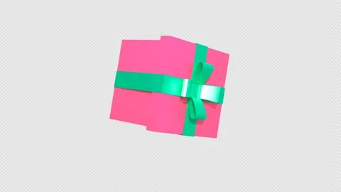Rotating Gift Box. 3D gift box animation on a Alpha Channel. Valentine's Day, Ho Stock Footage 258303287