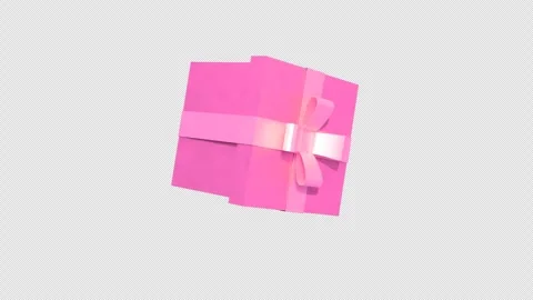 Rotating Gift Box. 3D gift box animation on a Alpha Channel. Valentine's Day, Ho Stock Footage 258303735