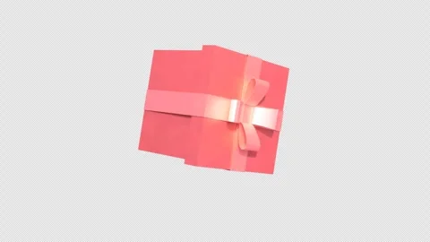 Rotating Gift Box. 3D gift box animation on a Alpha Channel. Valentine's Day, Ho Stock Footage 258303870