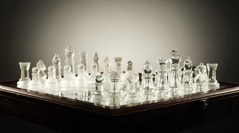 Rotating glass chess Video stock 62812879