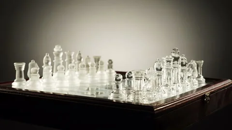 Rotating glass chess. Loop Stock Footage 62810350