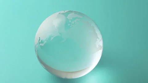 Rotating glass globe - image of environmental issues Stock Footage 273774503