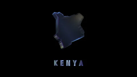 Rotating glass map of kenya on black background Stock Footage 315566199