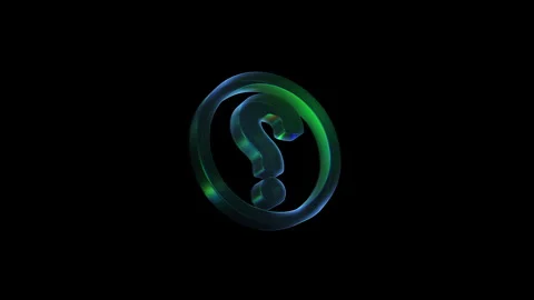 Rotating glass question mark icon animation Stock Footage 325044658