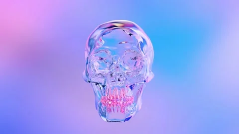 Rotating Glass Skull Stock-Footage 152517649