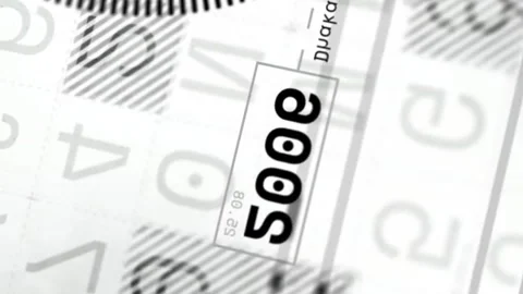 Rotating globe and numbers animation over abstract background with letters and Stock Footage 314616992