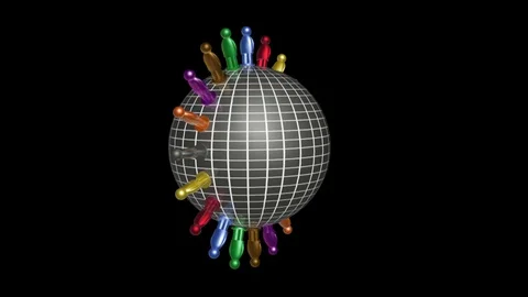 Rotating globe and peoples Stock Footage 107620916