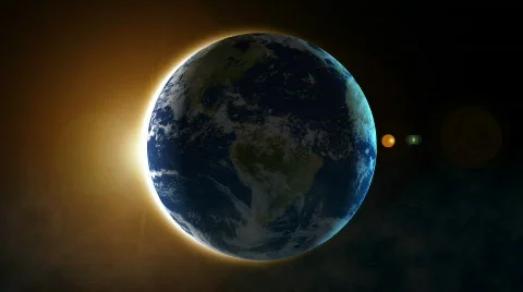 Rotating globe and sunflare Vidéo 569388