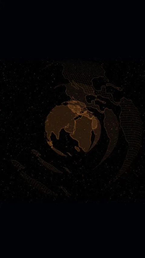 Rotating globe animation global network connection data visualization verti.. Stock Footage 321722715
