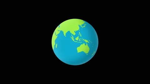 Rotating Globe Animation Isolated on black background Stock Footage 146882442