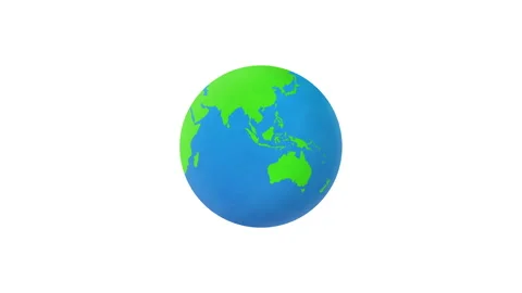 Rotating Globe Animation Isolated on white background Stock Footage 146882650