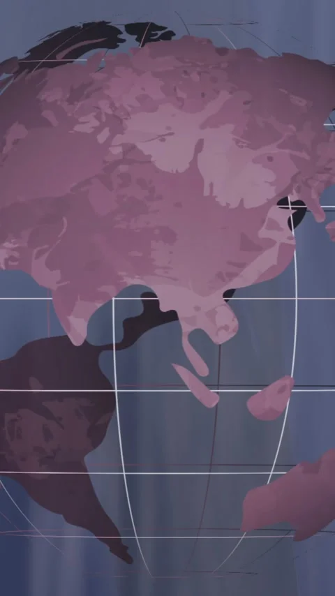 Rotating globe animation over blue background, focusing on global connectivity Stock Footage 342812982