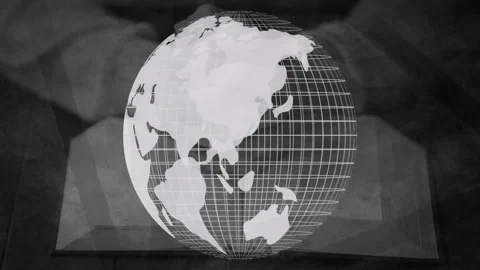 Rotating globe animation over open book, symbolizing global knowledge sharing Stock Footage 303441734