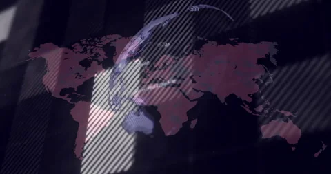 Rotating globe animation over world map ... | Stock Video | Pond5