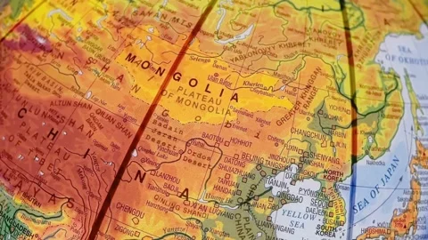 Rotating Globe Countries of East and South Asia. Stock Footage 150445345
