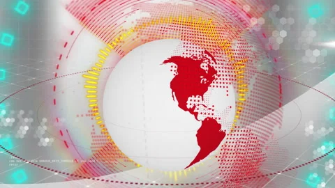 Rotating globe with data processing animation over digital world map and coding Stock Footage 304195000