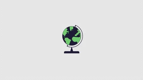 Rotating globe of Earth 2D cartoon object animation Stock Footage 327461217